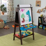 Tabla ajustabila Art Novelty multifunctionala de scris si pictat cu stocare - Sevalet pictura 3 in 1 Espresso Easel Kidkraft